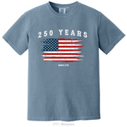 250 Years Since 1776 US Flag Shirt, America Quarter Millennial Anniversary Cotton T-Shirt