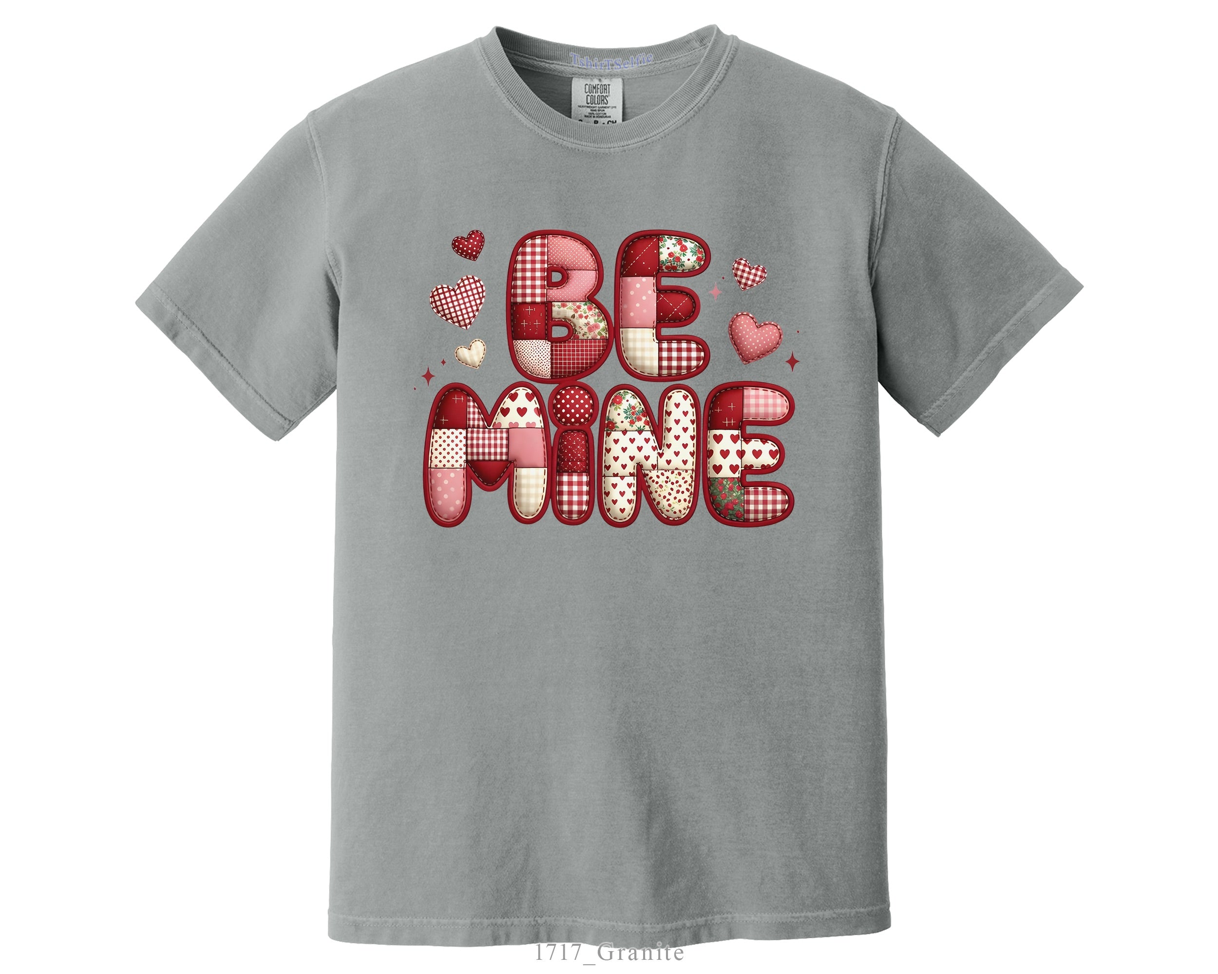 Be Mine Patchwork Heart Valentine’s Day T-Shirt - Retro Aesthetic Comfort Fit Graphic Tee