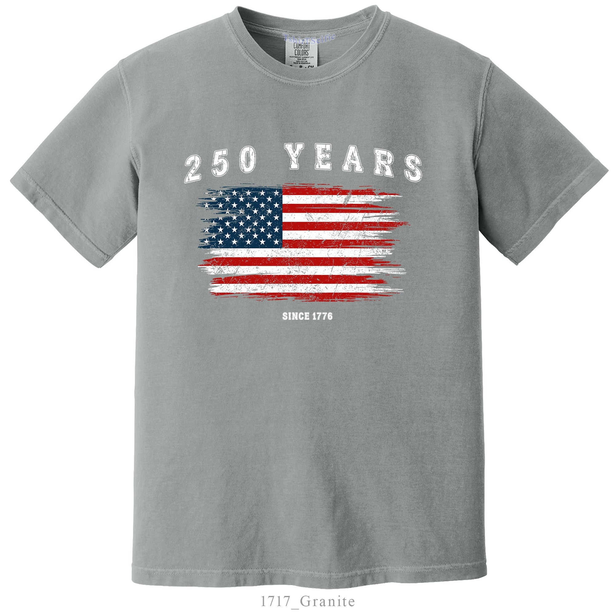 250 Years Since 1776 US Flag Shirt, America Quarter Millennial Anniversary Cotton T-Shirt