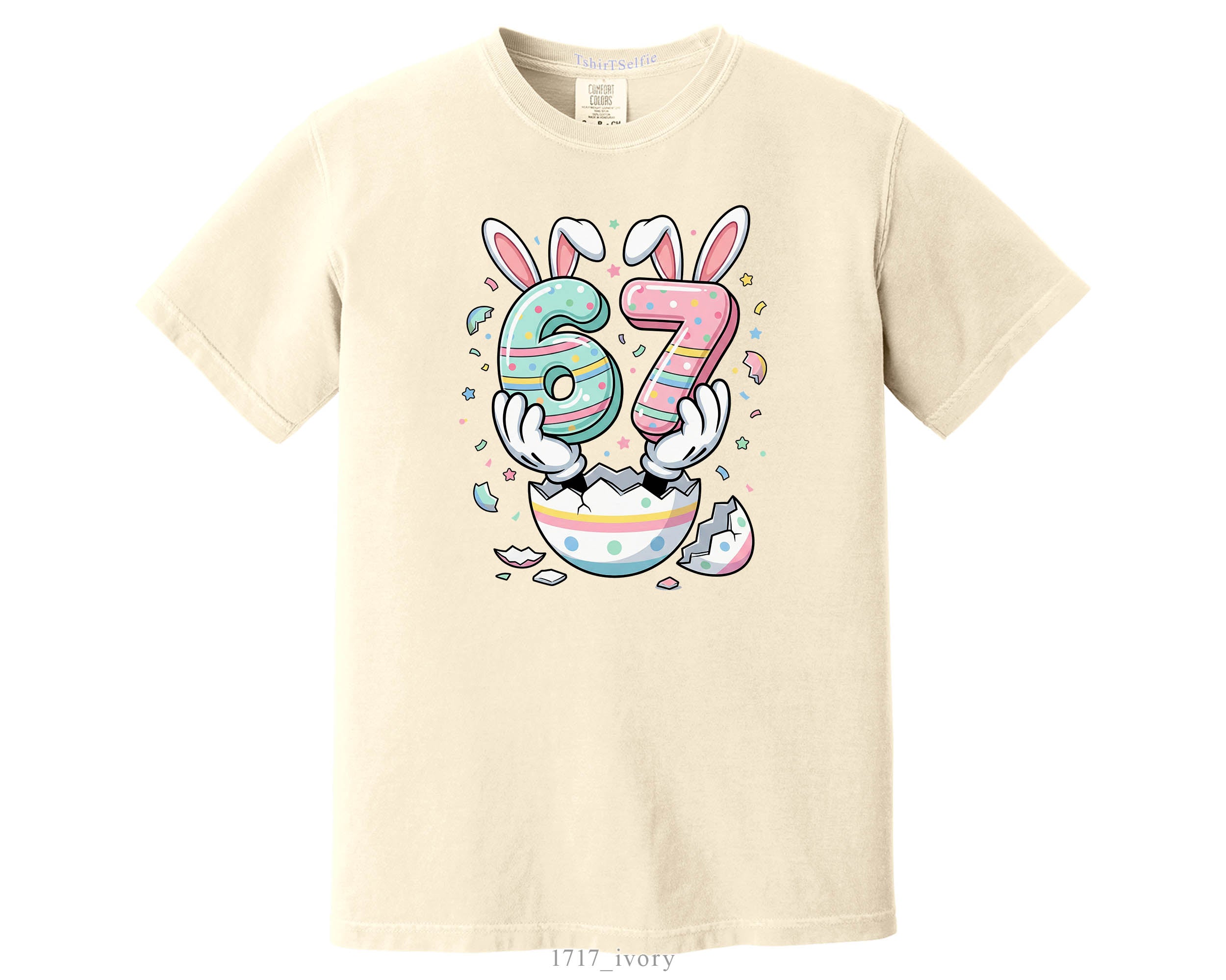 Six Seven 67th Birthday Easter Bunny Graphic Tee