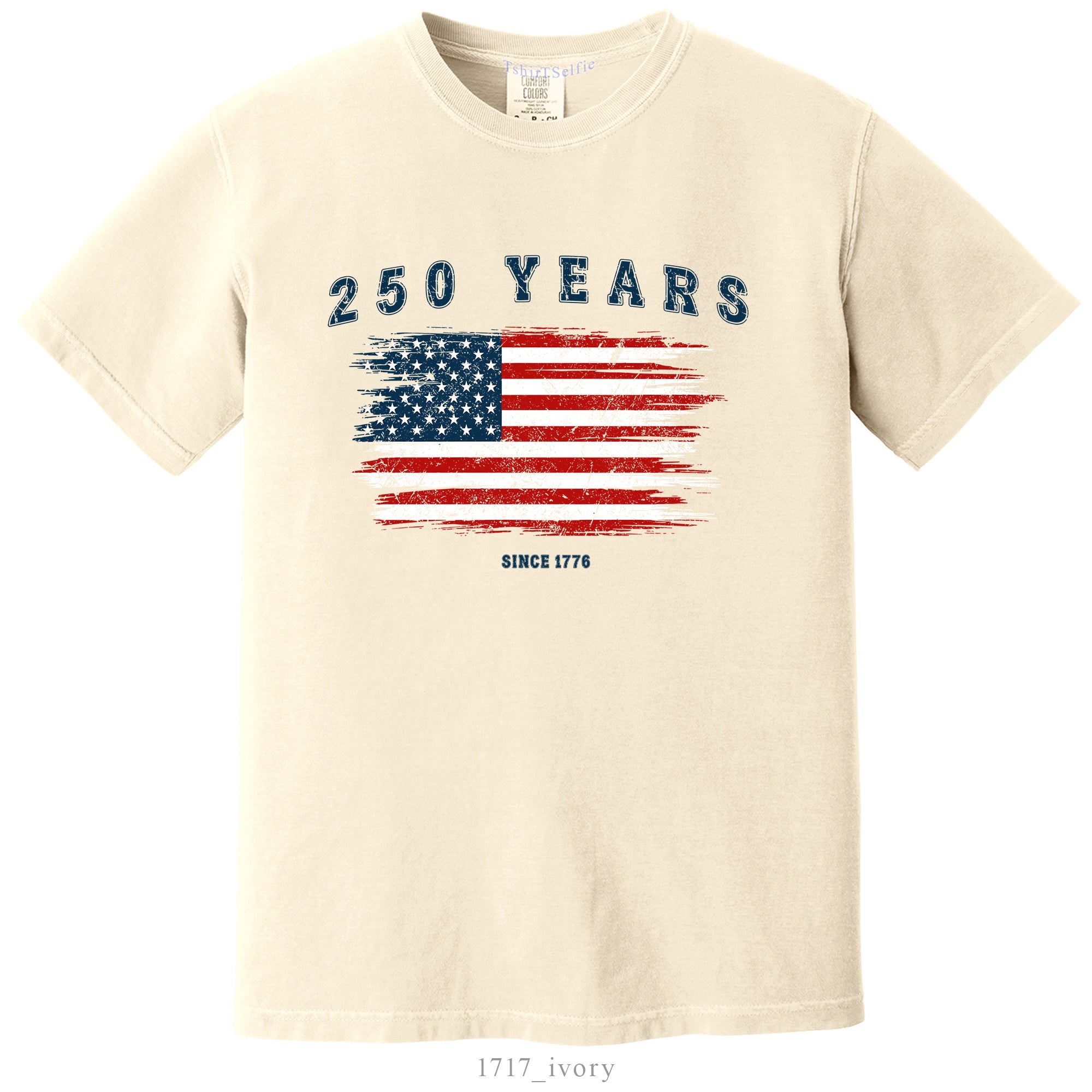 250 Years Since 1776 US Flag Shirt, America Quarter Millennial Anniversary Cotton T-Shirt