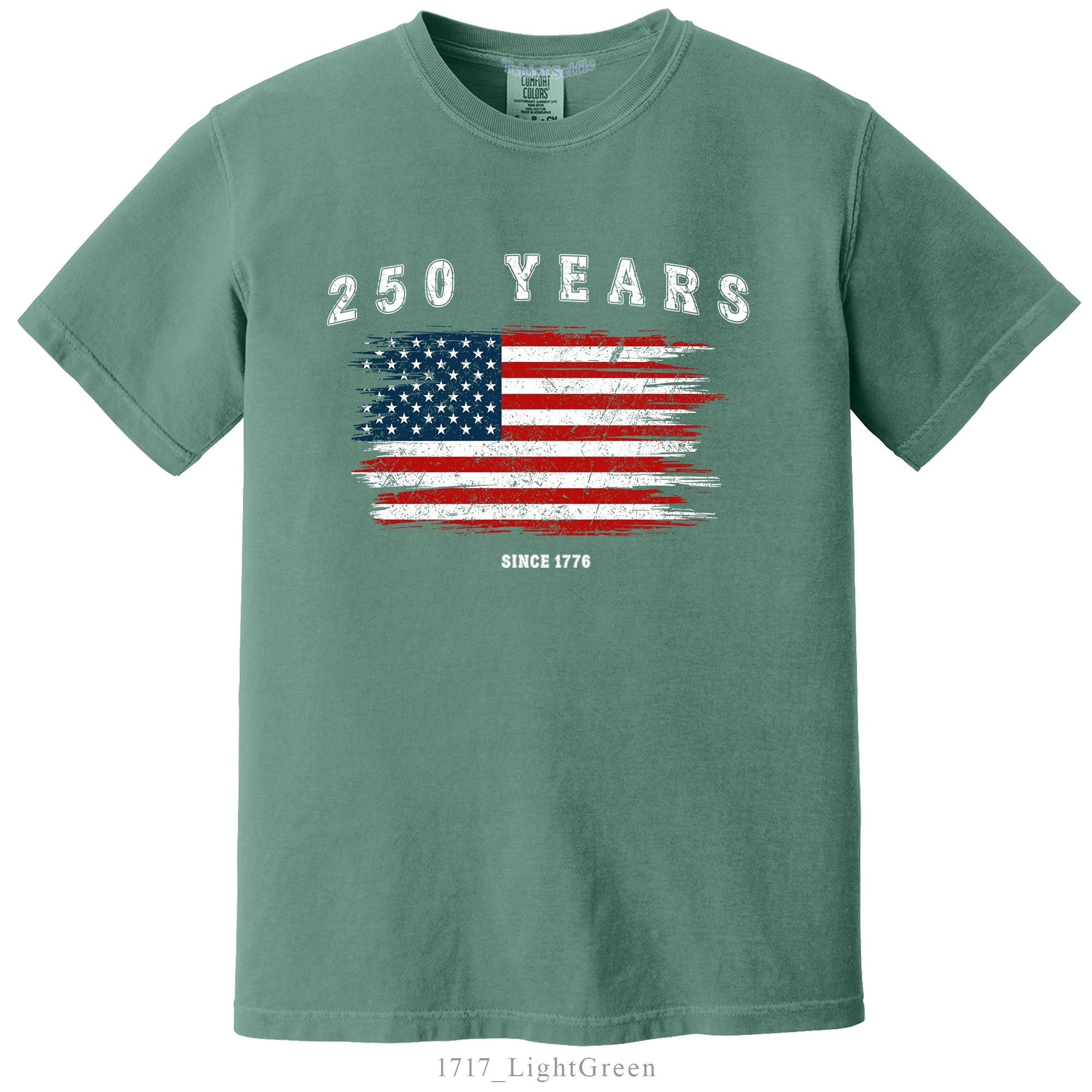 250 Years Since 1776 US Flag Shirt, America Quarter Millennial Anniversary Cotton T-Shirt