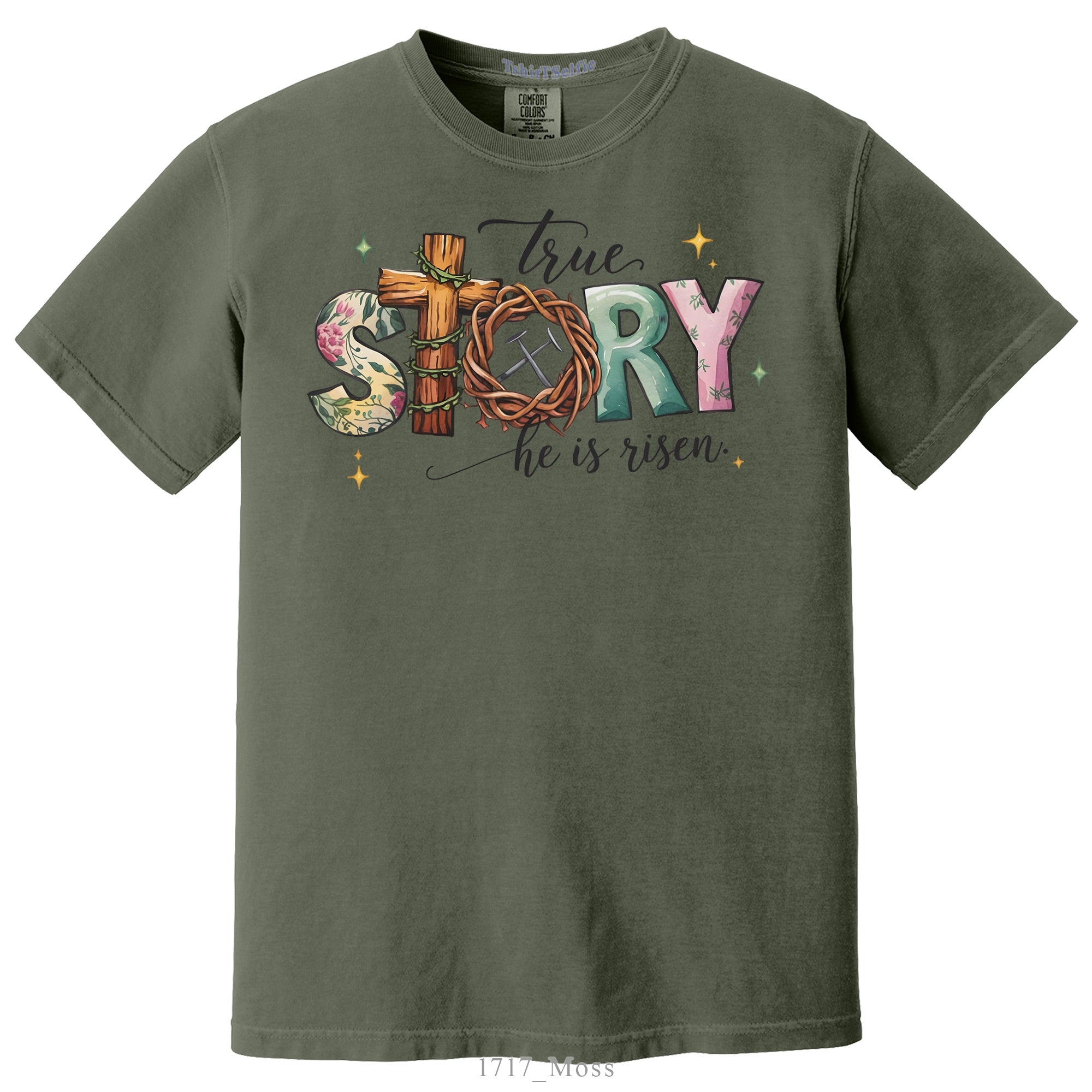 He Is Risen True Story Religious Easter DTF Printed T-Shirt