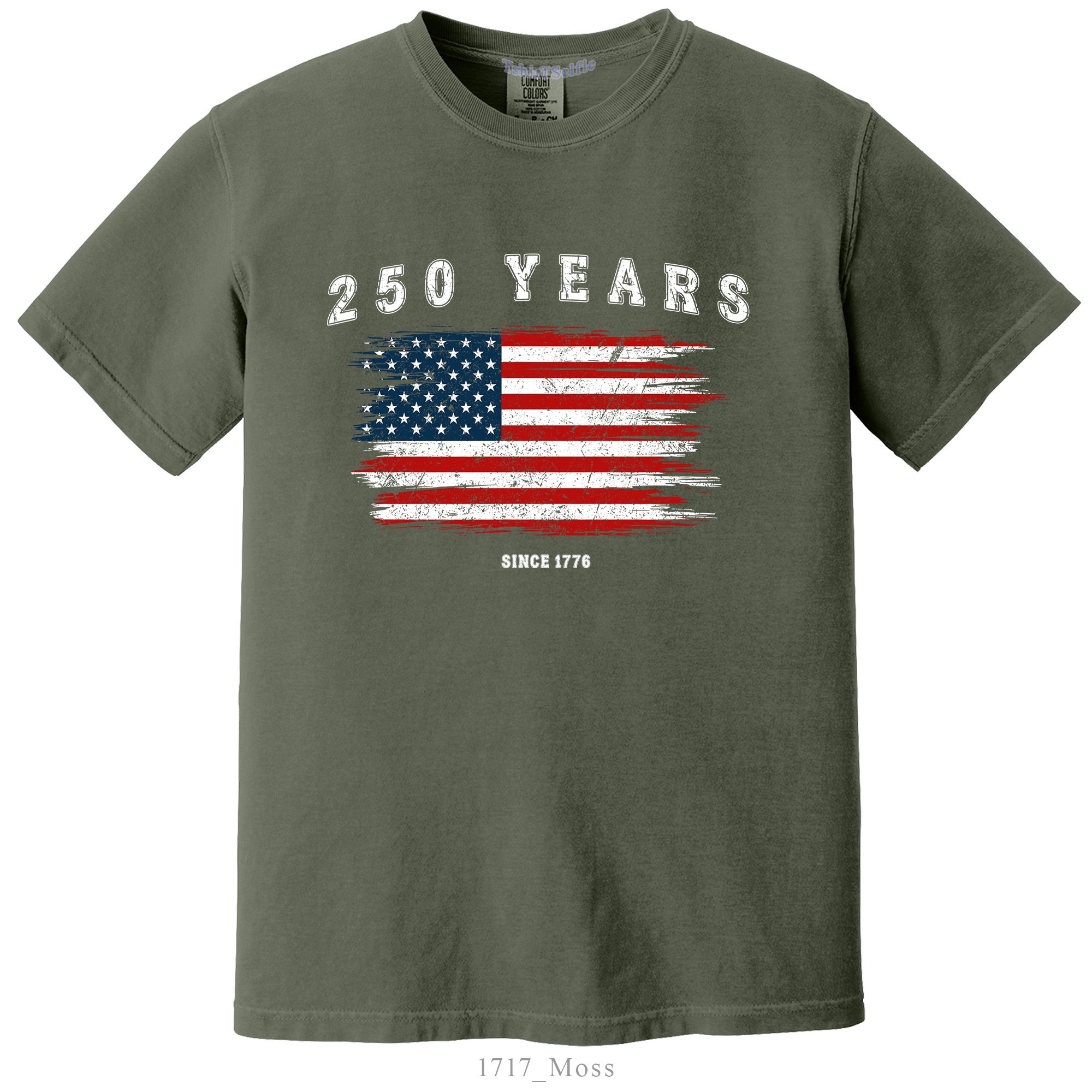 250 Years Since 1776 US Flag Shirt, America Quarter Millennial Anniversary Cotton T-Shirt