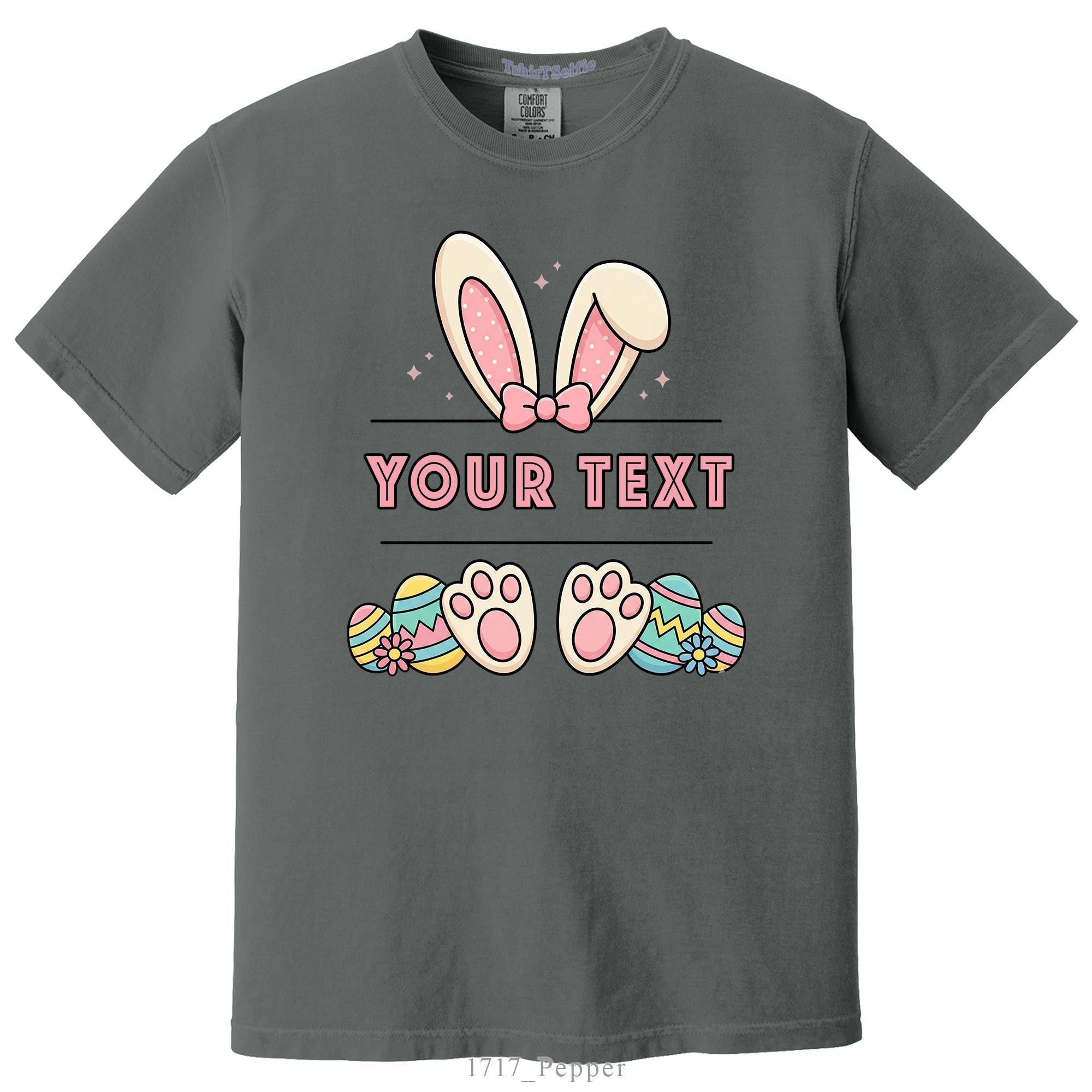 Easter Bunny Ears and Feet Themed DTF Printed Customizable T-Shirt