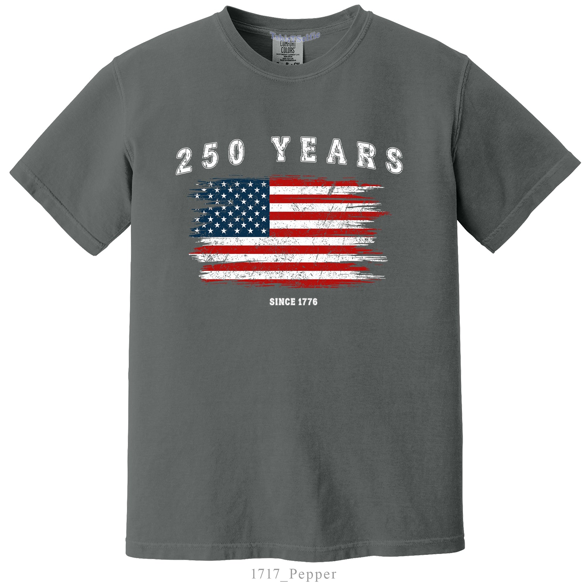 250 Years Since 1776 US Flag Shirt, America Quarter Millennial Anniversary Cotton T-Shirt