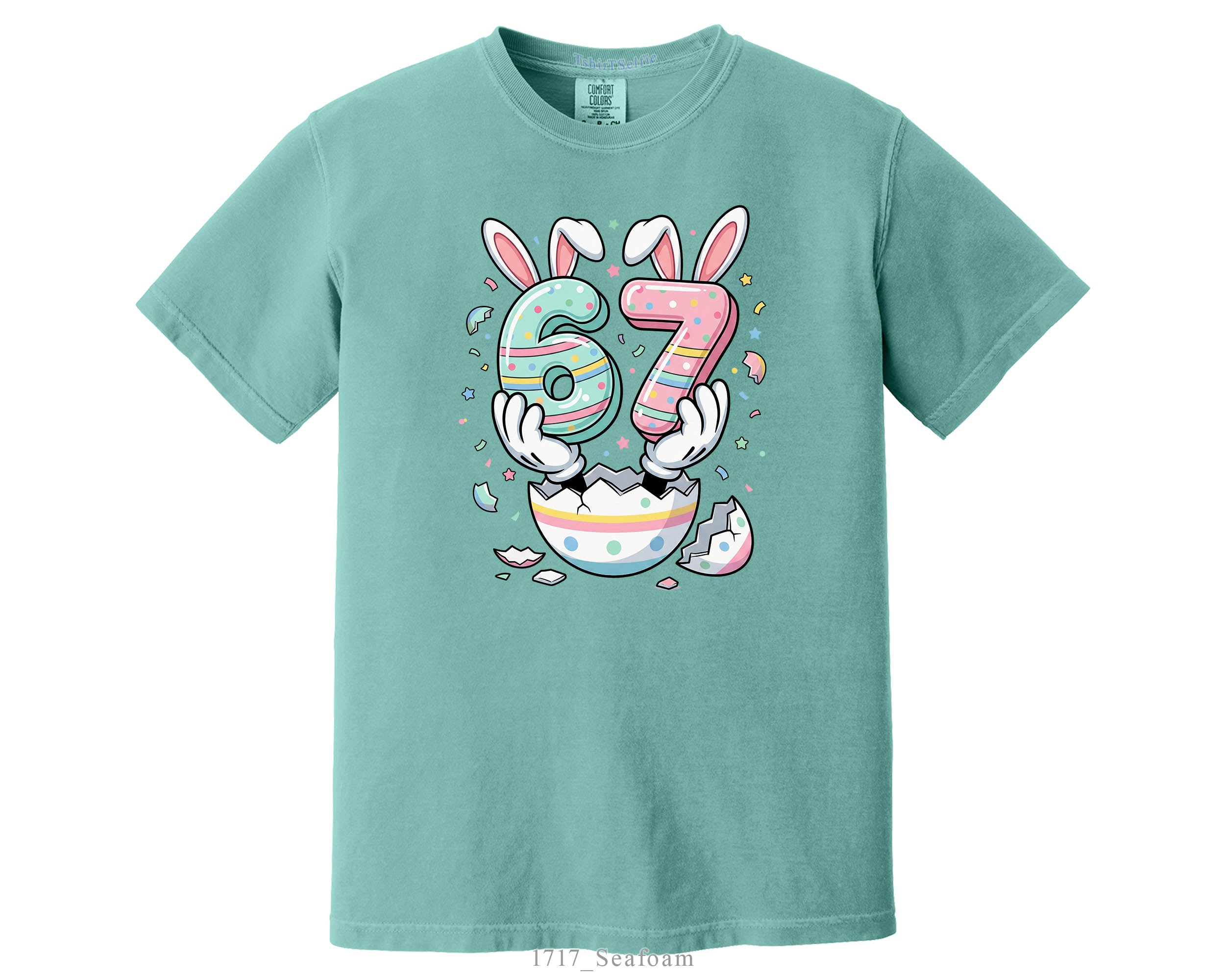 Six Seven 67th Birthday Easter Bunny Graphic Tee