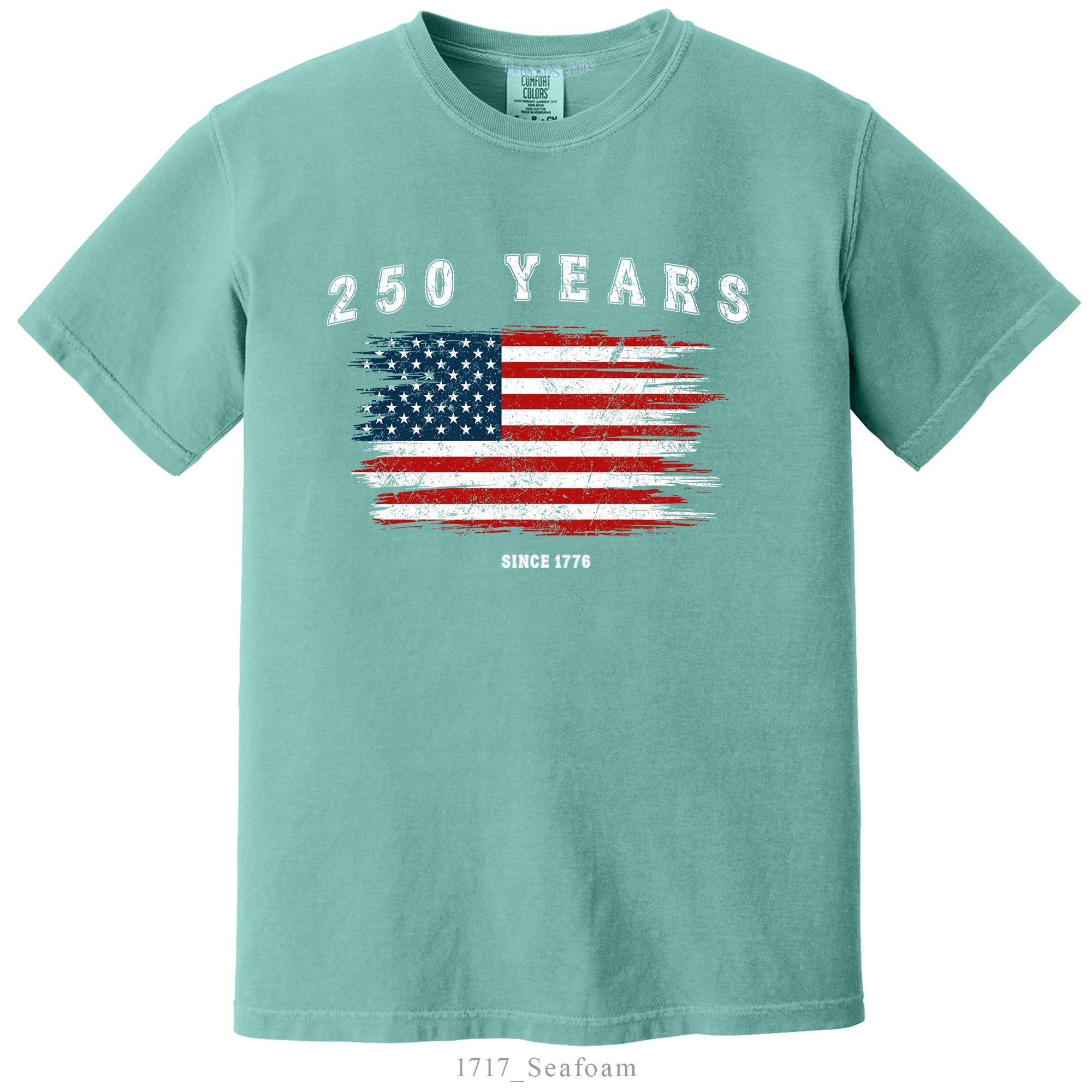 250 Years Since 1776 US Flag Shirt, America Quarter Millennial Anniversary Cotton T-Shirt