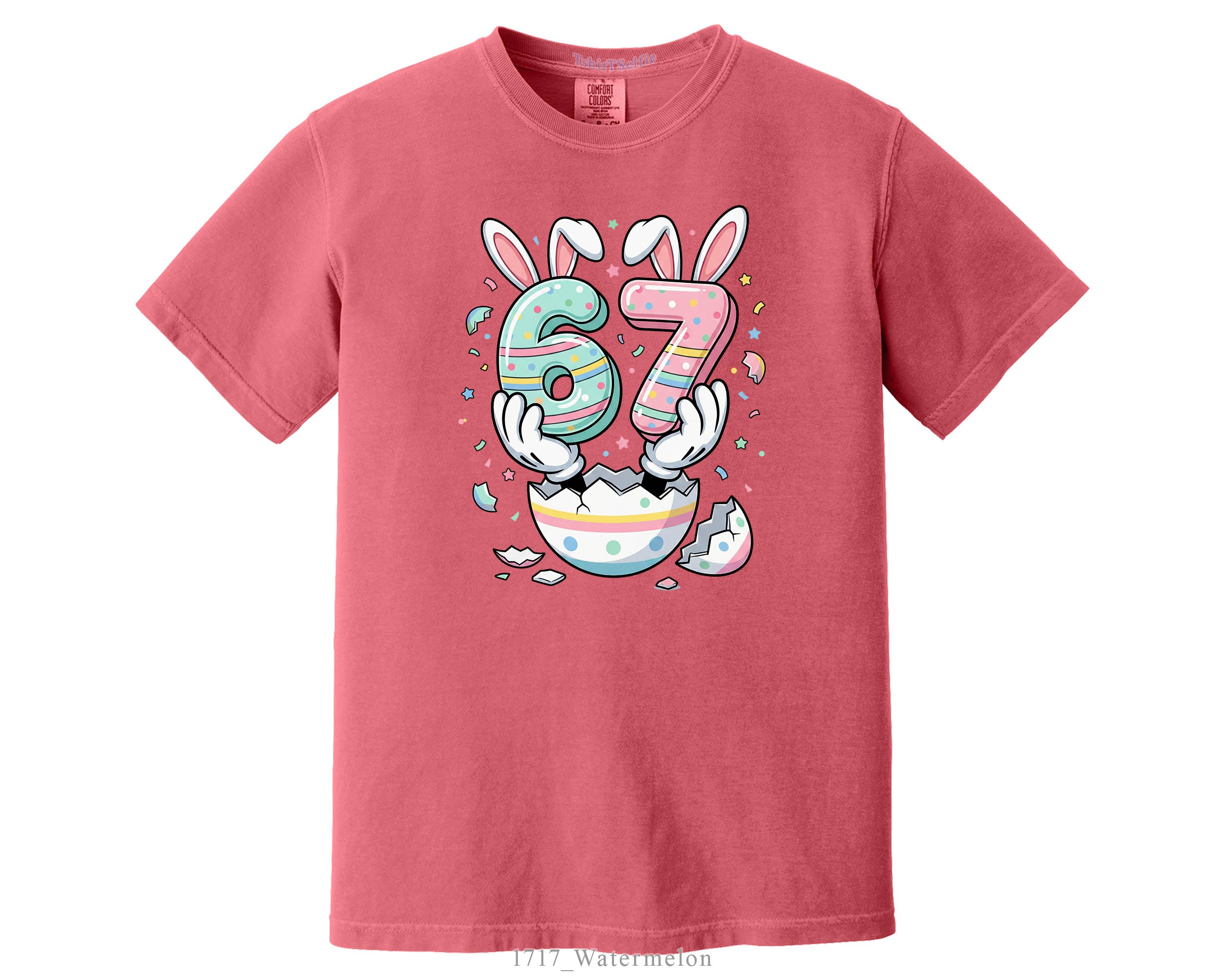 Six Seven 67th Birthday Easter Bunny Graphic Tee