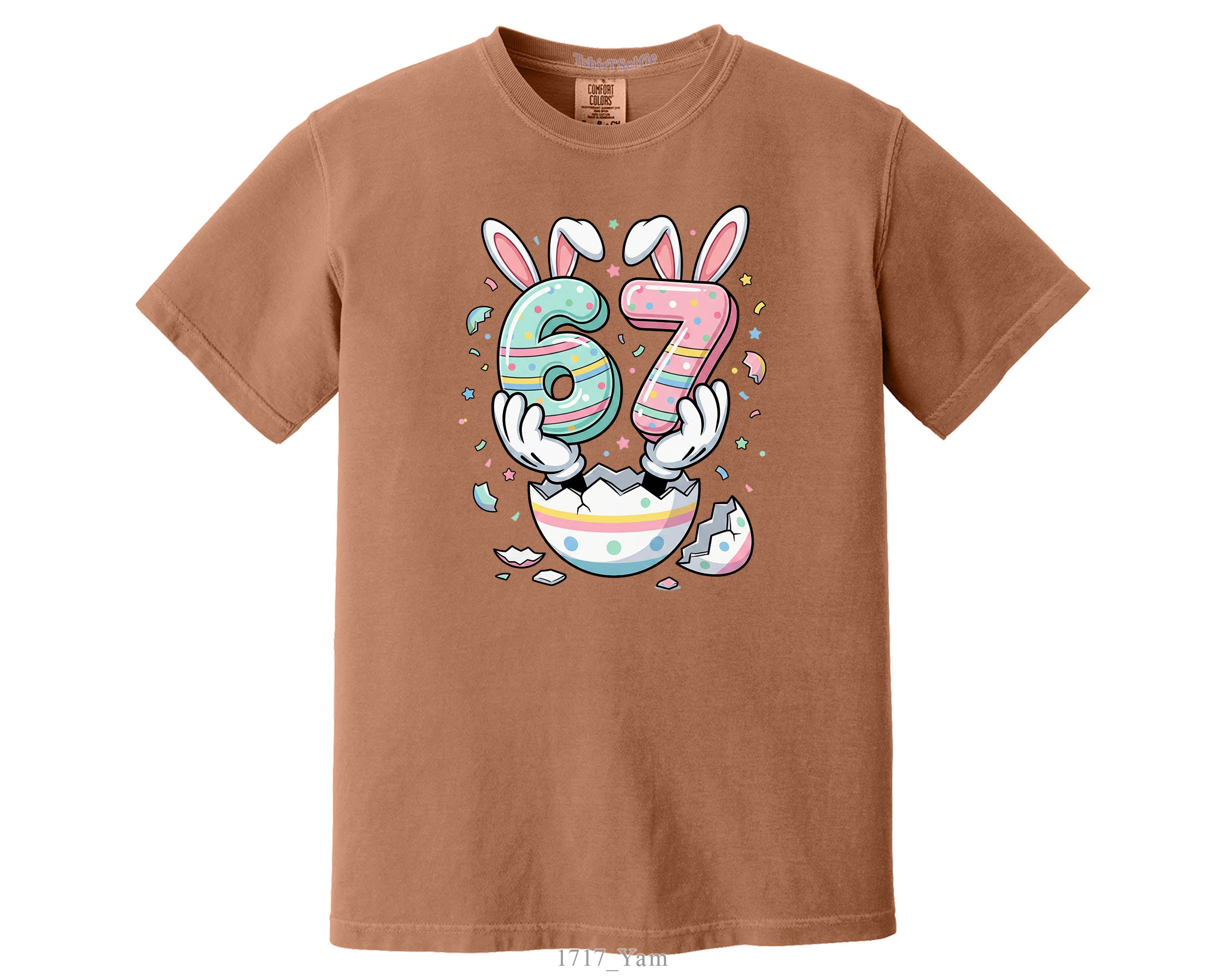 Six Seven 67th Birthday Easter Bunny Graphic Tee