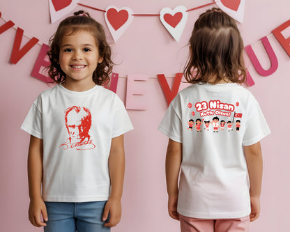 Atatürk Portrait T-Shirt National Sovereignty Day Youth Shirt 23 April 19 May