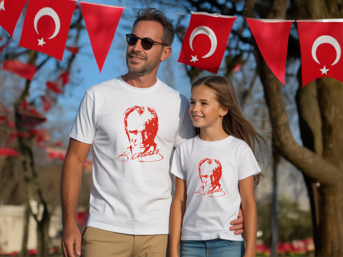 Atatürk Portrait T-Shirt National Sovereignty Day Youth Shirt 23 April 19 May