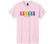 Rainbow Peeps Bunny Happy Easter Shirt - Festive Spring Holiday Graphic Tee