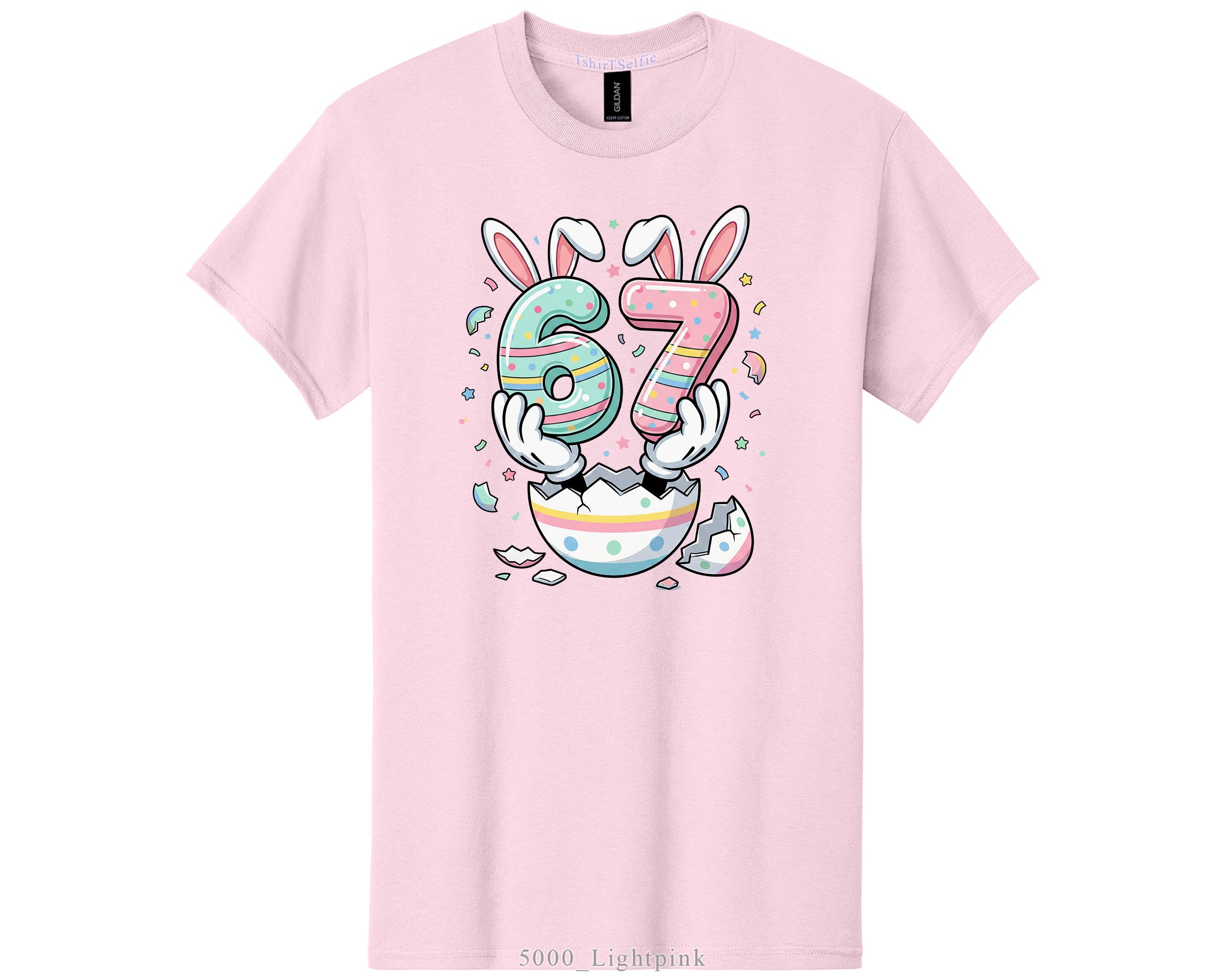 Six Seven 67th Birthday Easter Bunny Graphic Tee