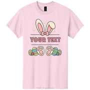 Easter Bunny Ears and Feet Themed DTF Printed Customizable T-Shirt