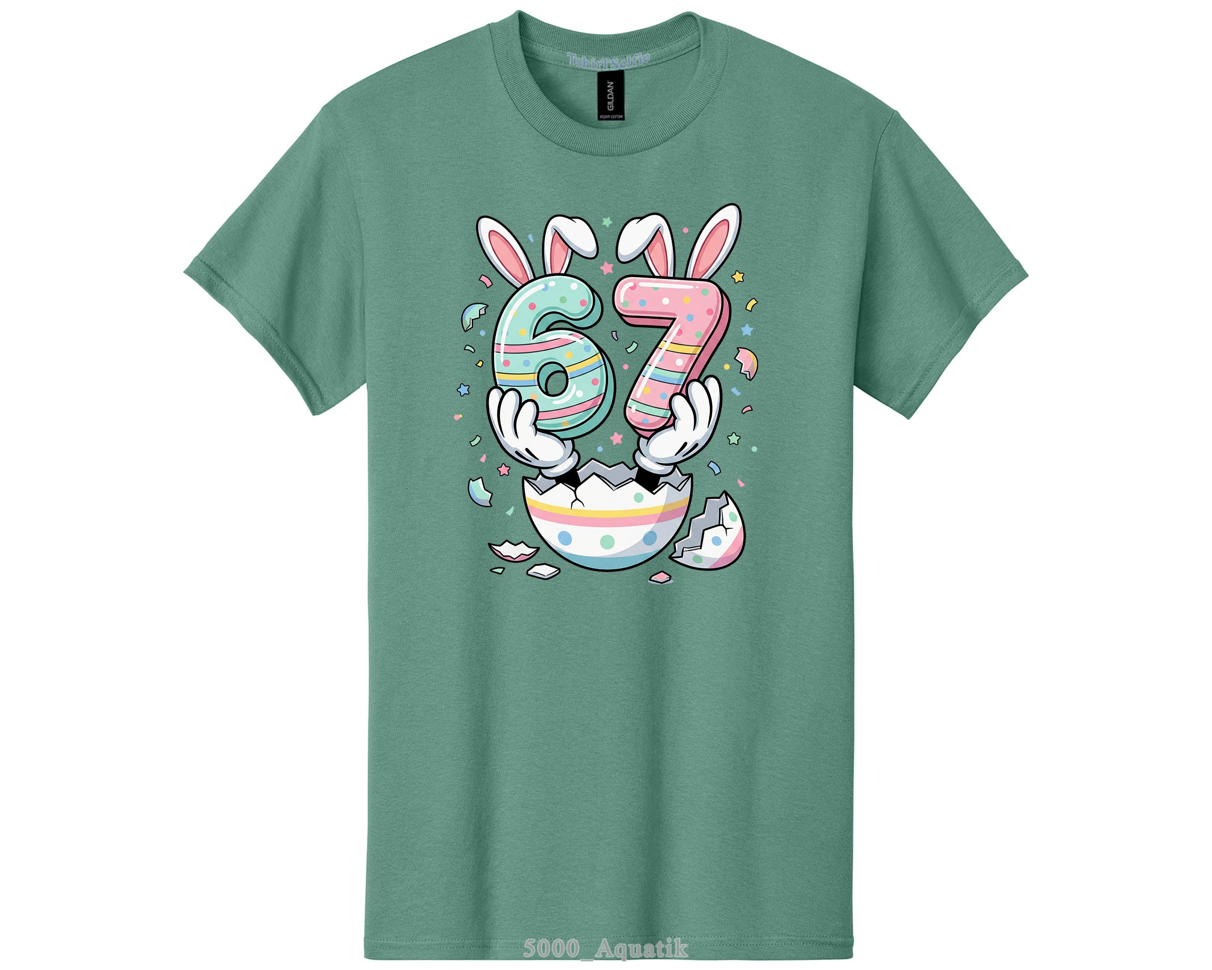Six Seven 67th Birthday Easter Bunny Graphic Tee