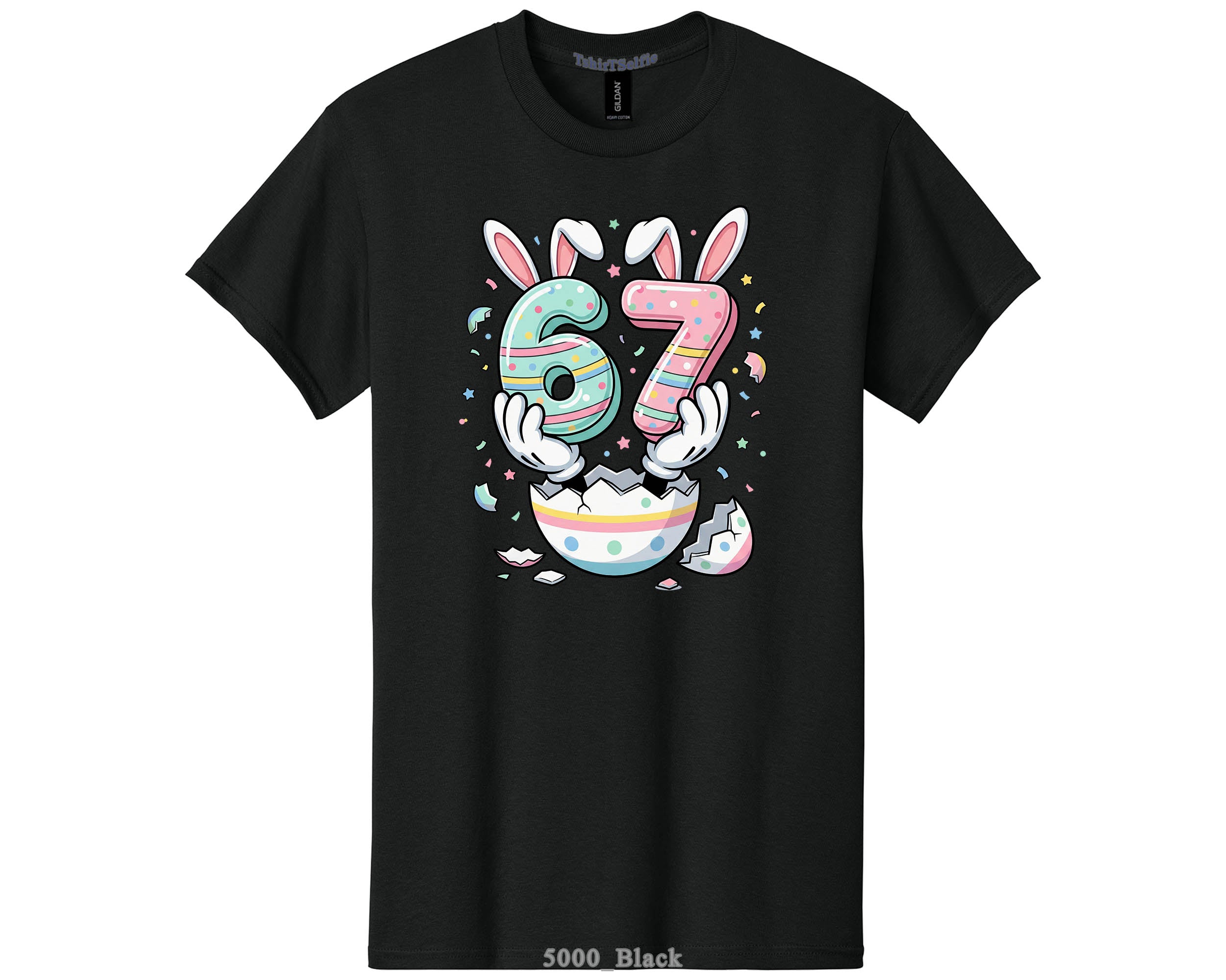 Six Seven 67th Birthday Easter Bunny Graphic Tee
