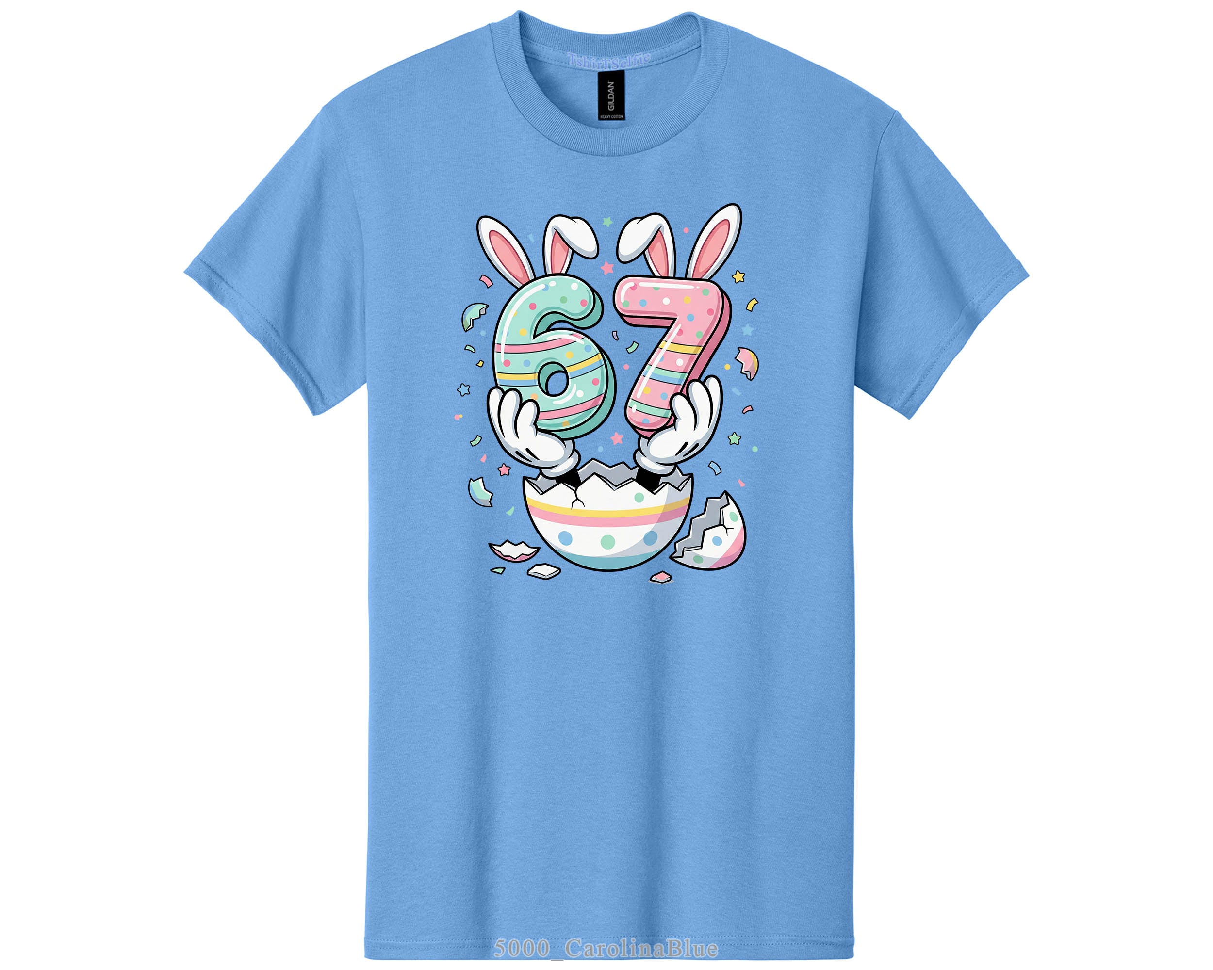 Six Seven 67th Birthday Easter Bunny Graphic Tee