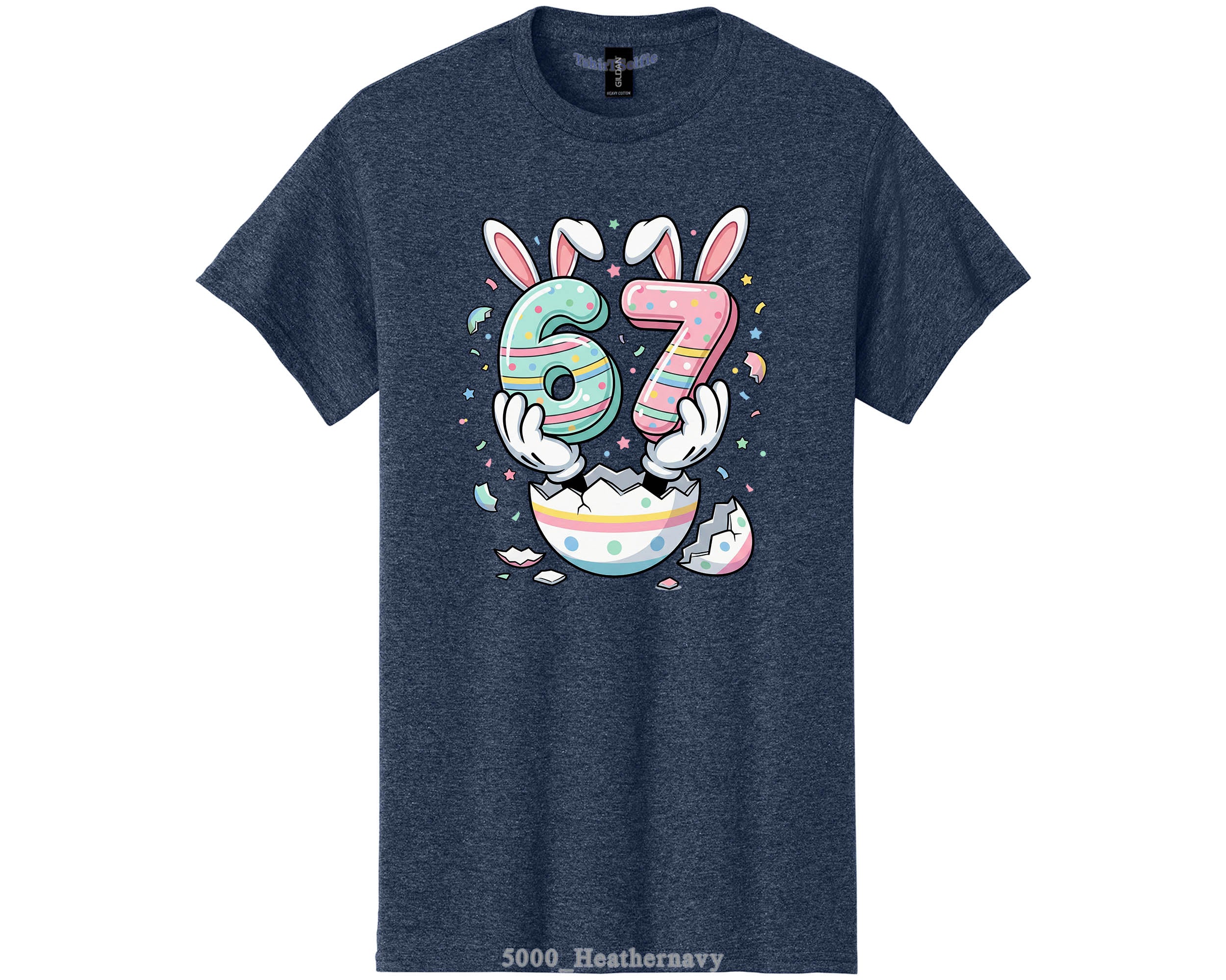 Six Seven 67th Birthday Easter Bunny Graphic Tee