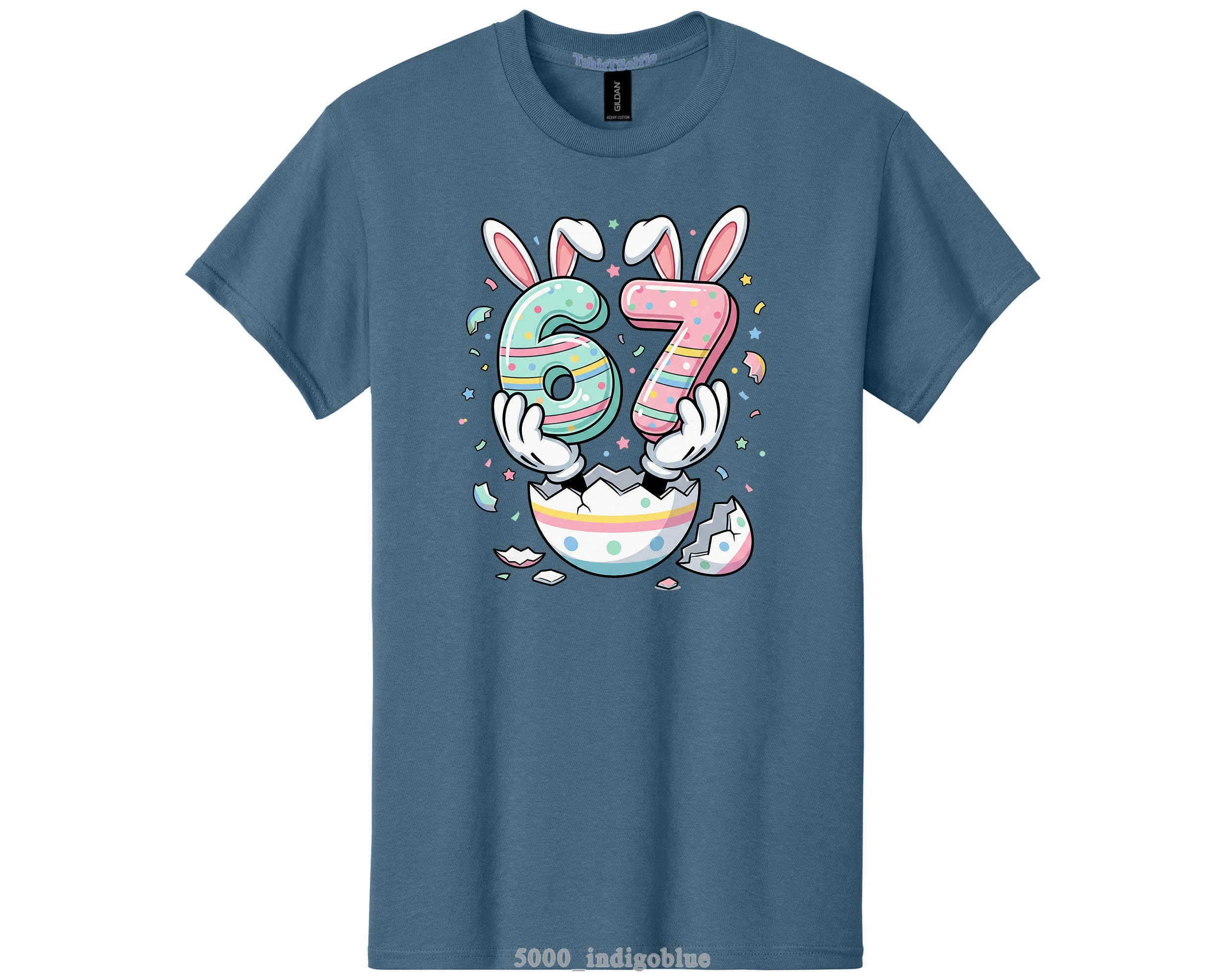 Six Seven 67th Birthday Easter Bunny Graphic Tee