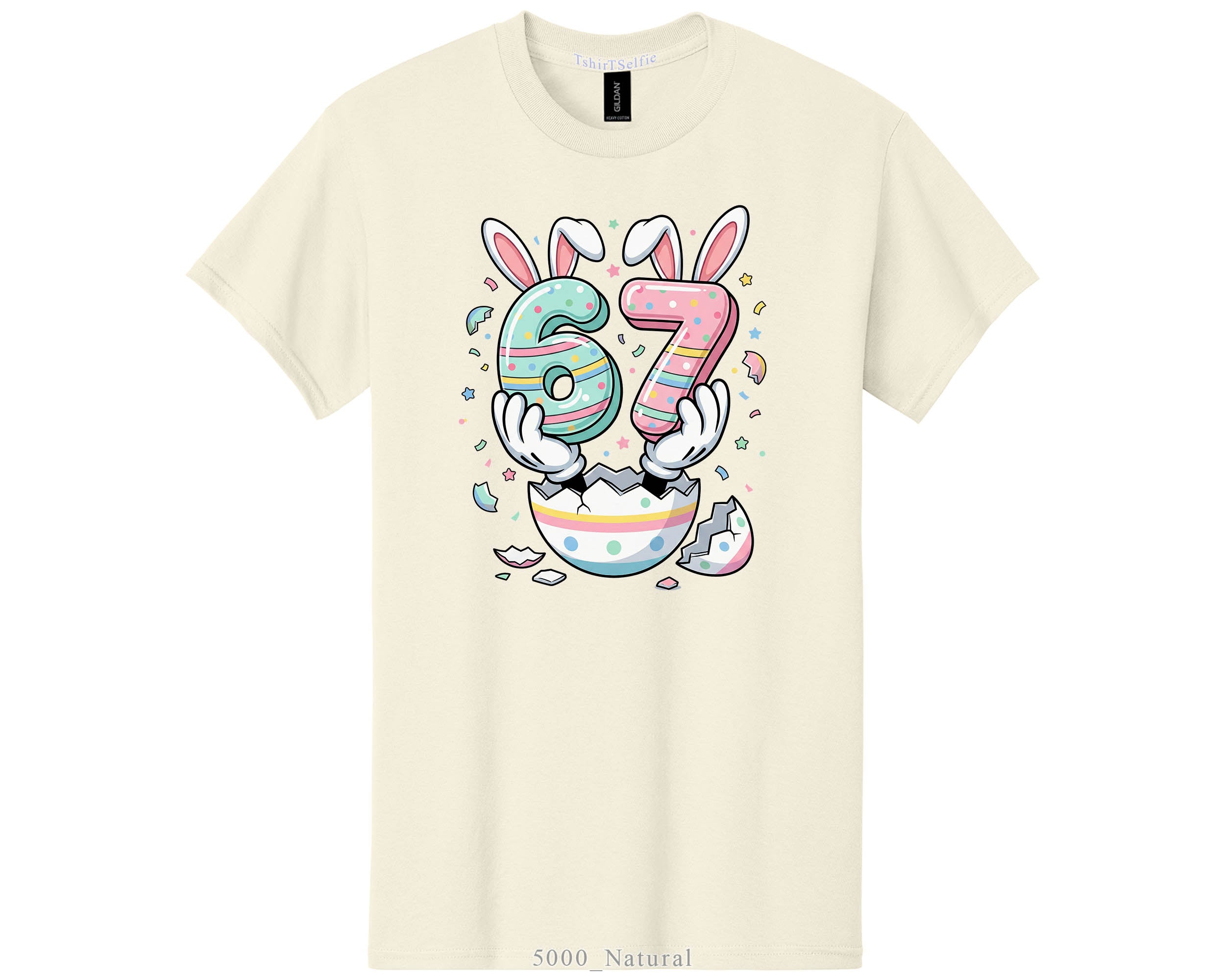 Six Seven 67th Birthday Easter Bunny Graphic Tee
