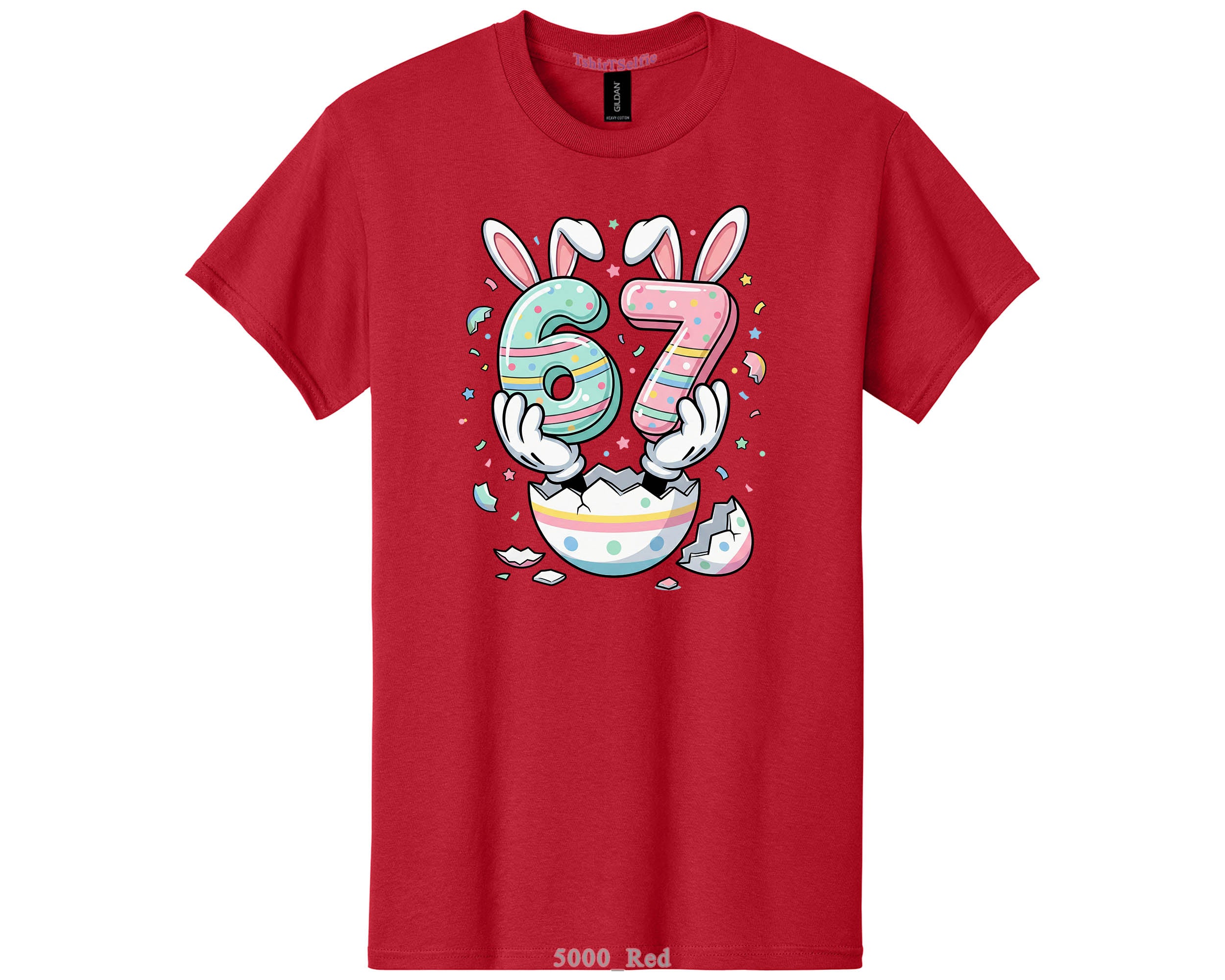 Six Seven 67th Birthday Easter Bunny Graphic Tee