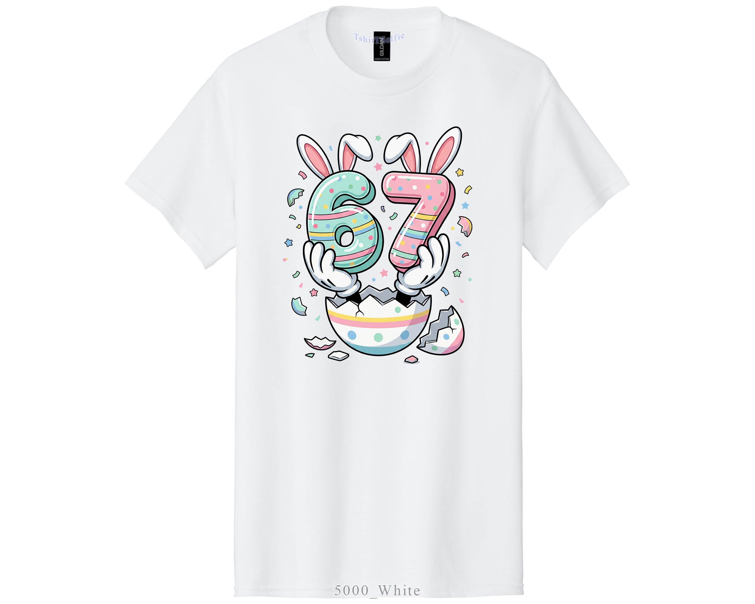 Six Seven 67th Birthday Easter Bunny Graphic Tee