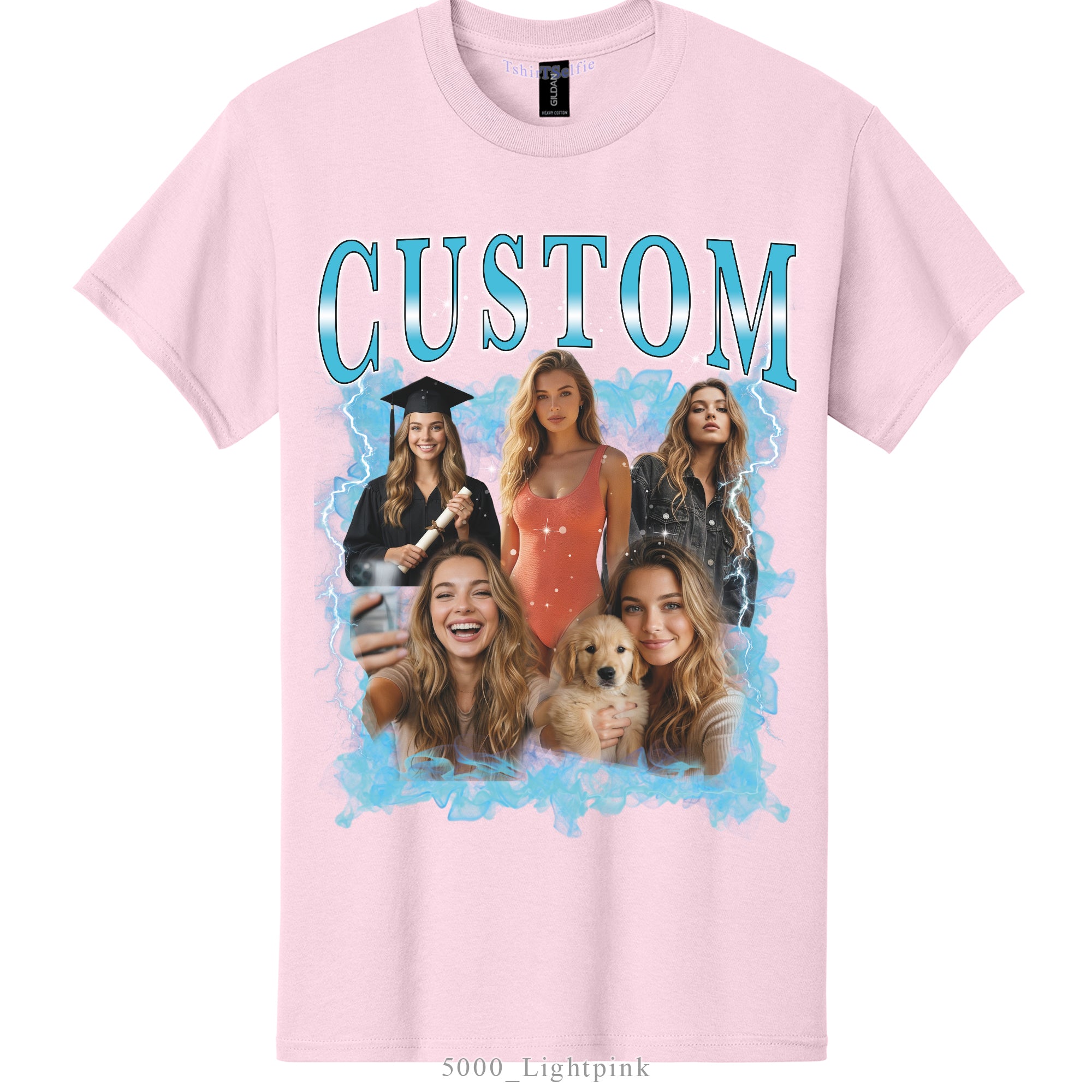 Custom Photo Collage T-Shirt, Vintage 90s Bootleg Style Graphic Tee, Personalized Cotton Shirt