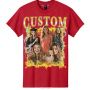 Custom Photo Collage T-Shirt, Vintage 90s Bootleg Style Graphic Tee, Personalized Cotton Shirt