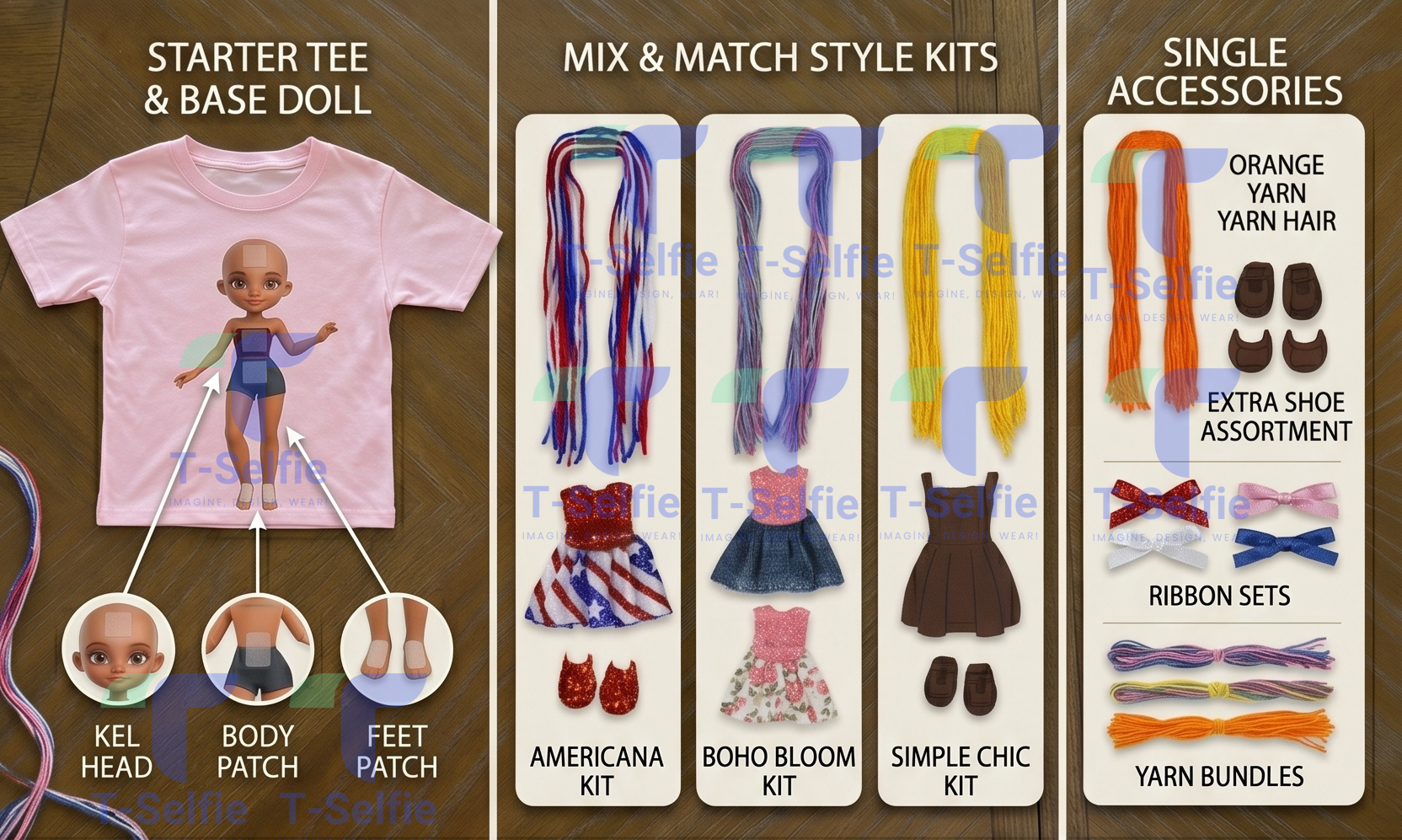 Jeans Interactive Dress-Up Doll T-Shirt with Changeable Outfits and Hair – 3D Interactive Girl’s Tee – Unique Creative Gift (Kopya) (Kopya)
