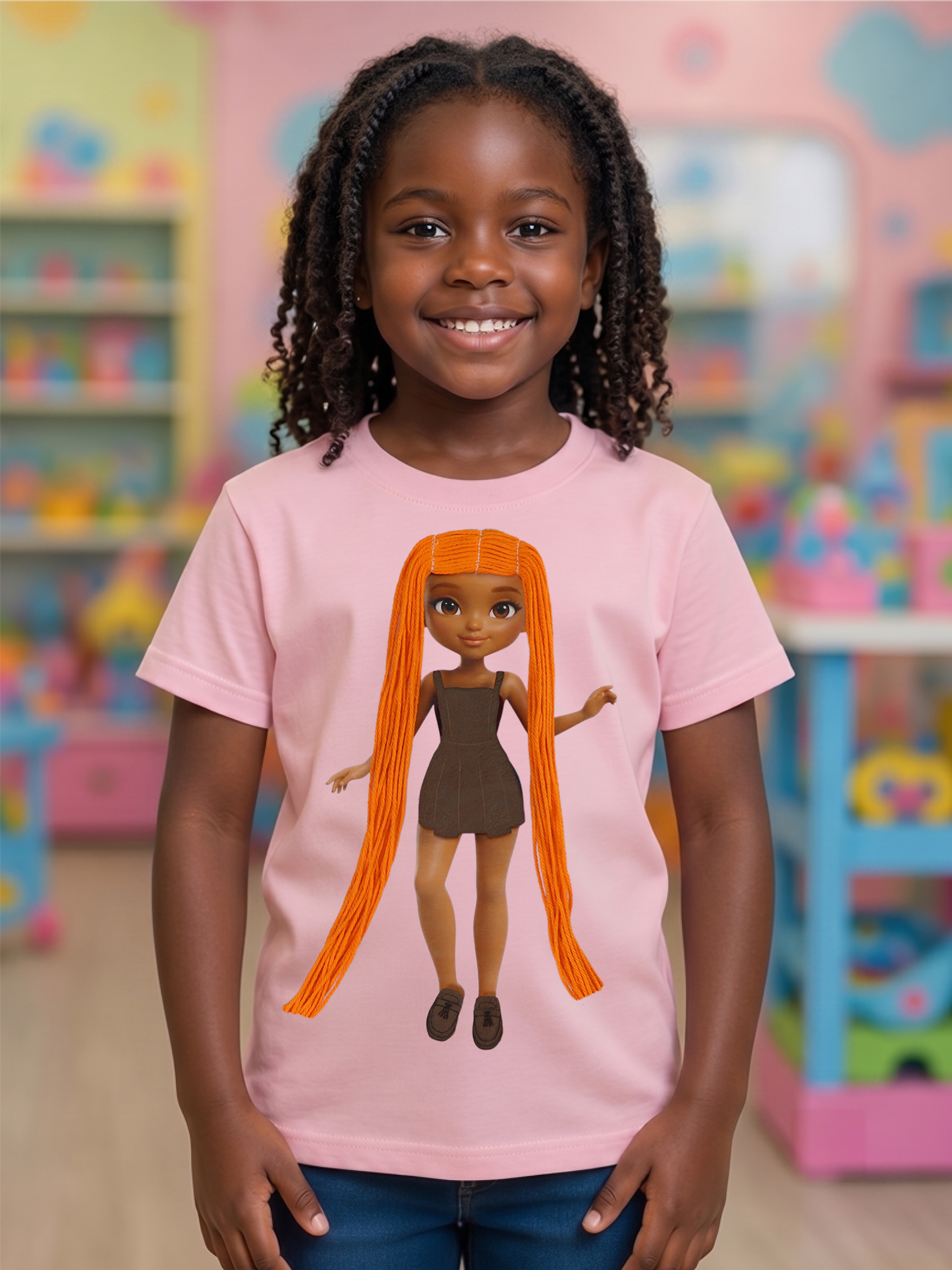 Jeans Interactive Dress-Up Doll T-Shirt with Changeable Outfits and Hair – 3D Interactive Girl’s Tee – Unique Creative Gift (Kopya) (Kopya)